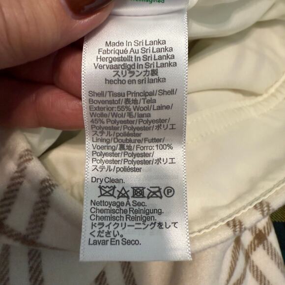 Women's‎ J.Crew Cream and Brown Plaid Mini A-Line Skirt Size 0 NEW - Picture 6 of 9